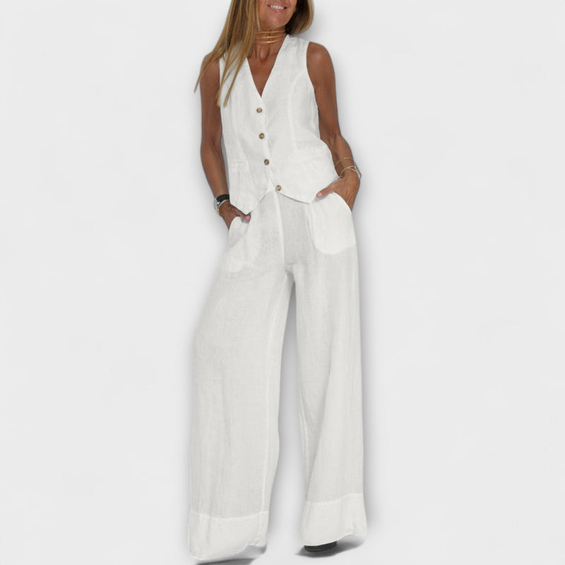 Martina – Elegante conjunto de lino de dos piezas