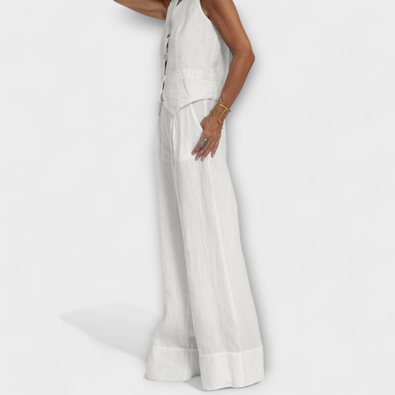 Martina – Elegante conjunto de lino de dos piezas