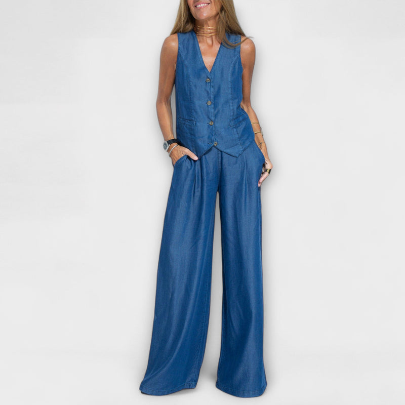 Martina – Elegante conjunto de lino de dos piezas