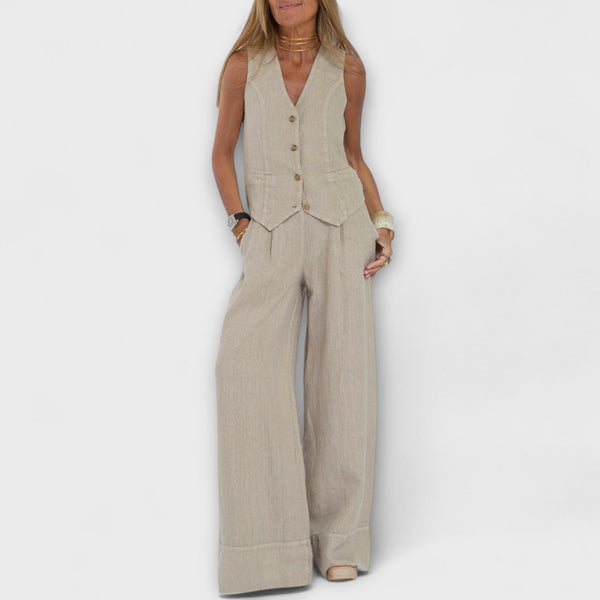 Martina – Elegante conjunto de lino de dos piezas