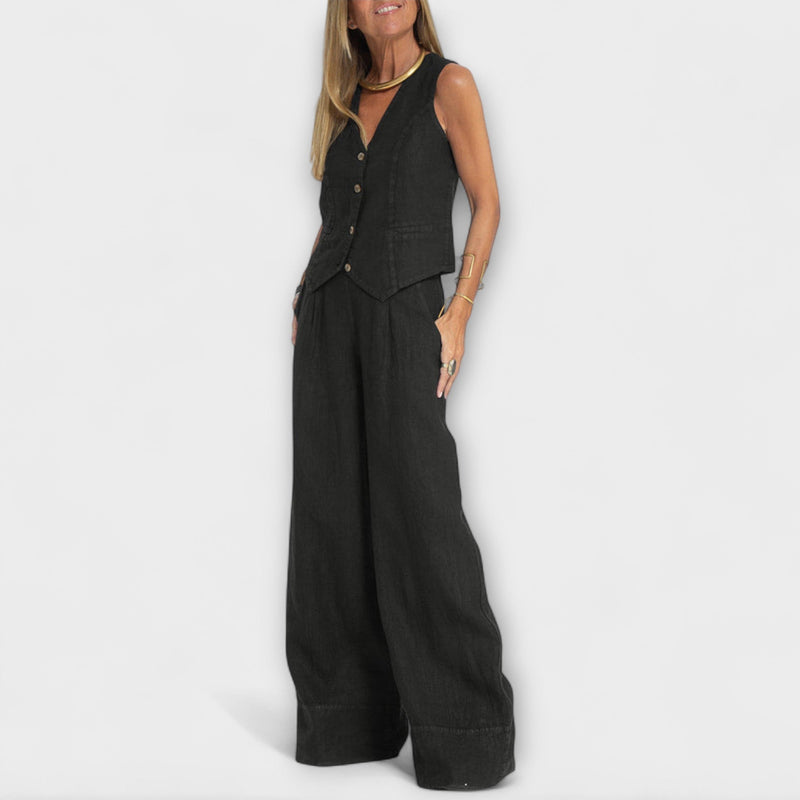 Martina – Elegante conjunto de lino de dos piezas