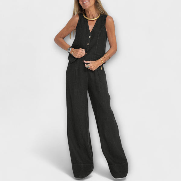 Martina – Elegante conjunto de lino de dos piezas